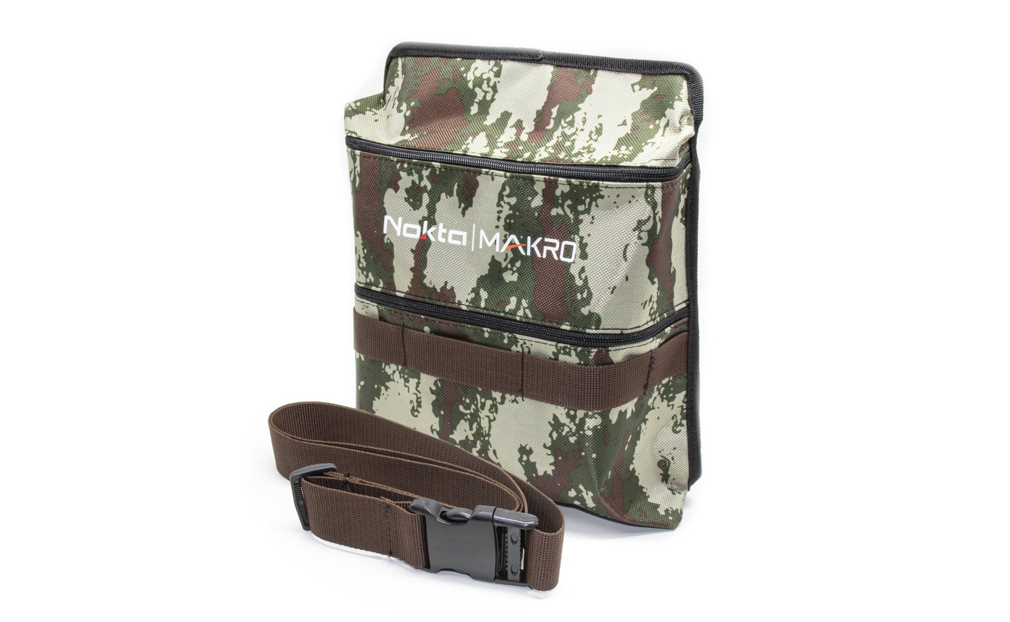 Nokta Makro camouflage metal detecting finds pouch with adjustable belt