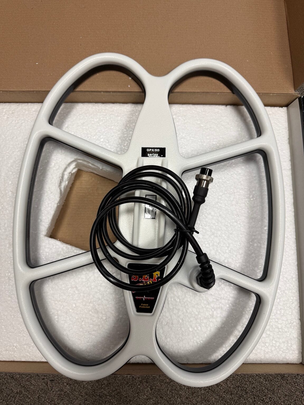 Detech 15x12 SEF DD search coil cable and connector