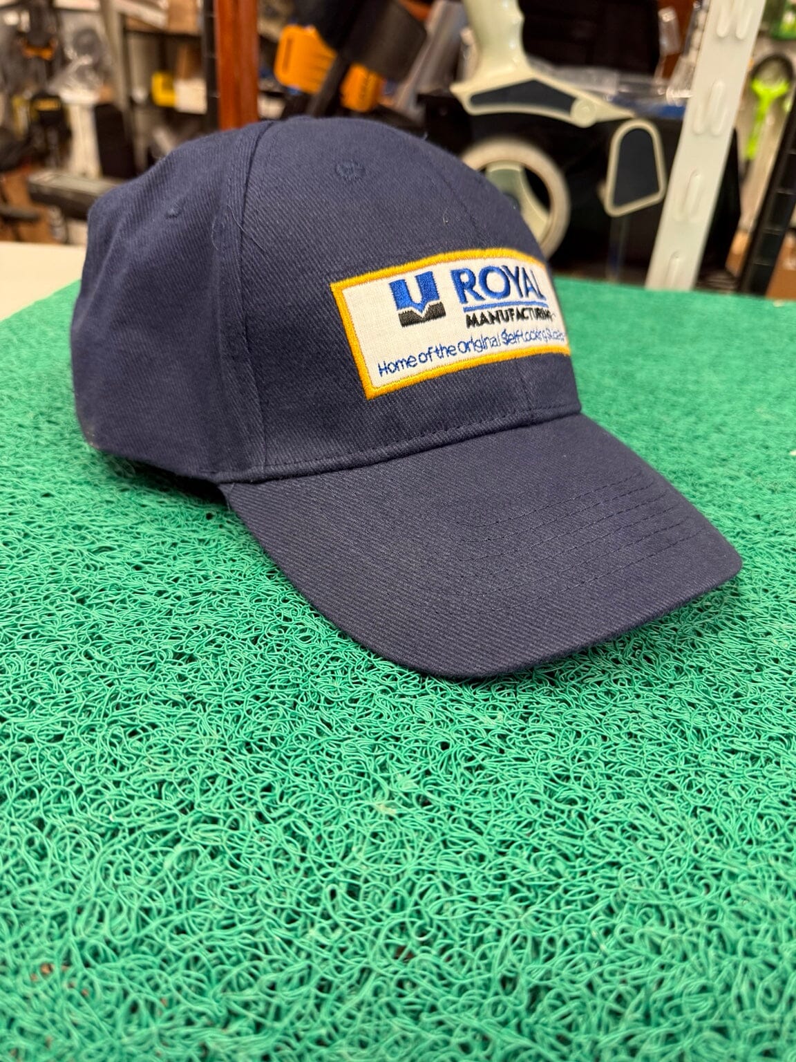 Royal Manufacturing navy blue embroidered prospecting hat angled view