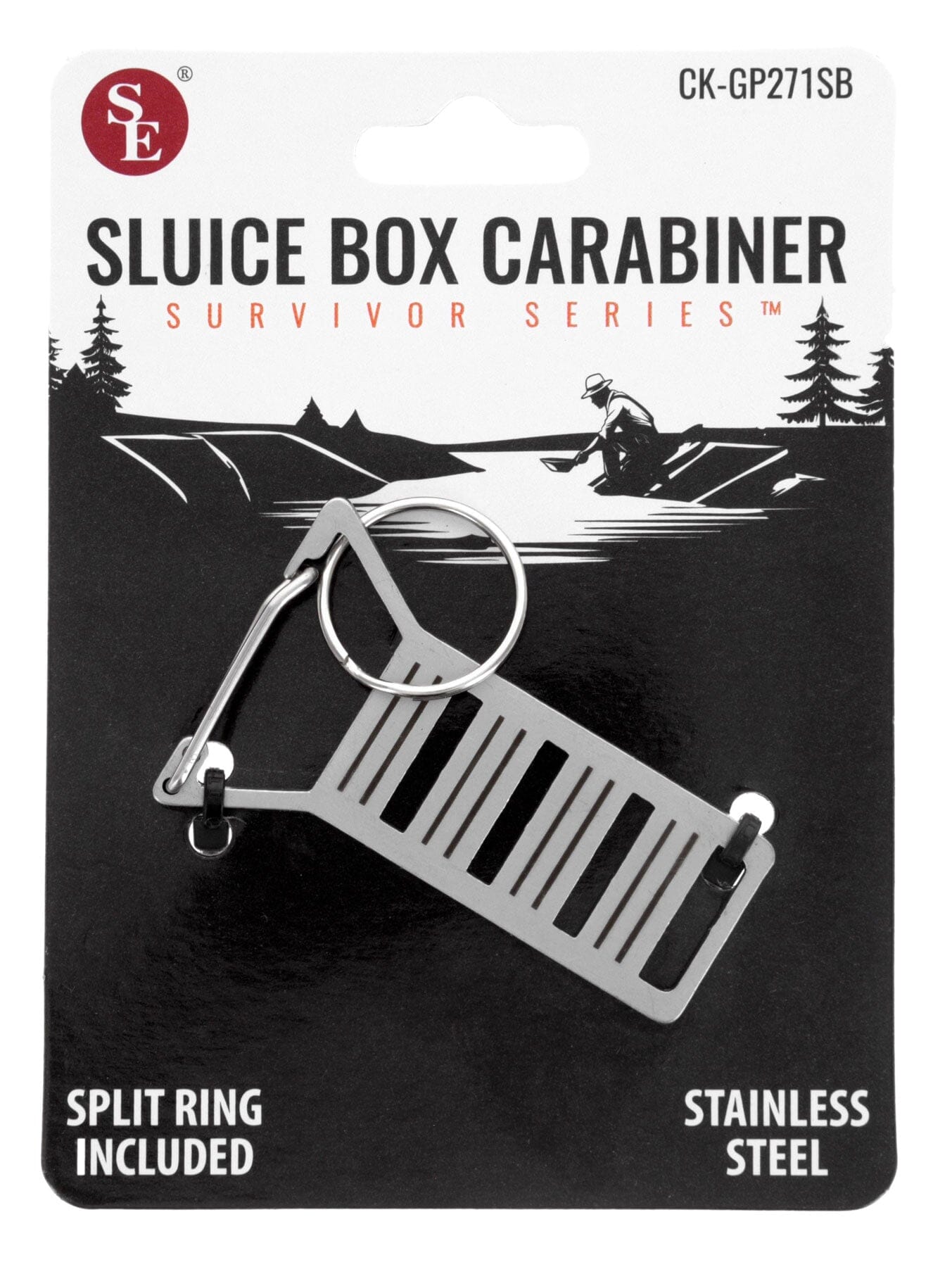 Stainless Steel Keychain Sluice Box Ornament Carabiner