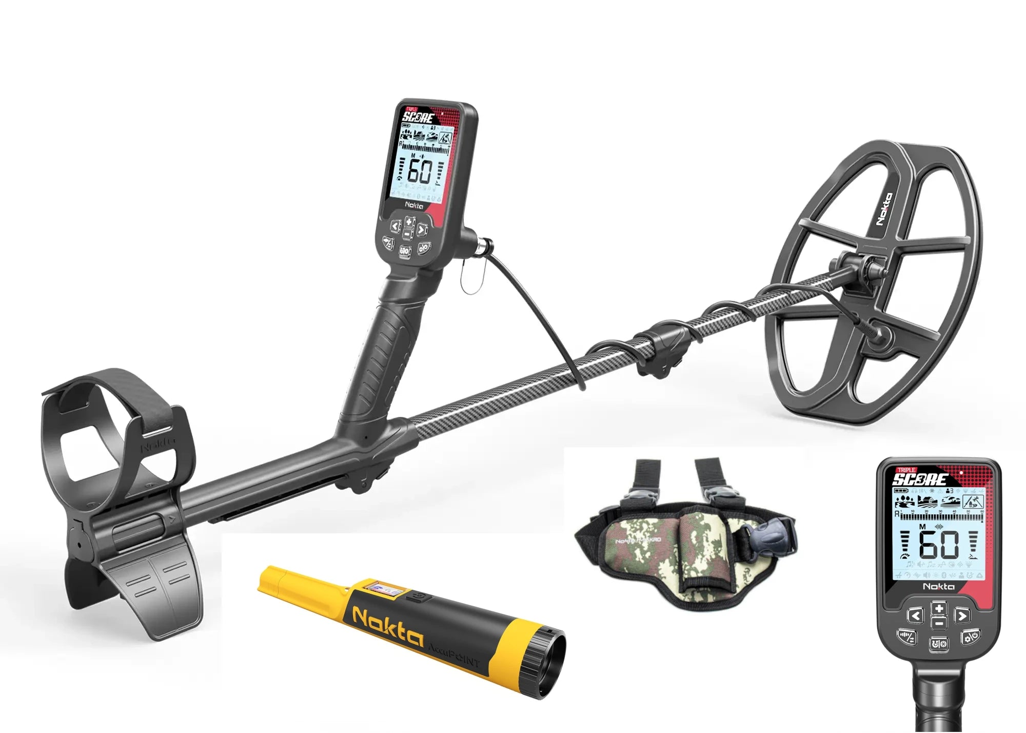 Nokta Triple Score Pro Pack with 2 Coils, and Wireless Headphones with FREE AccuPOINT, Leg Holster