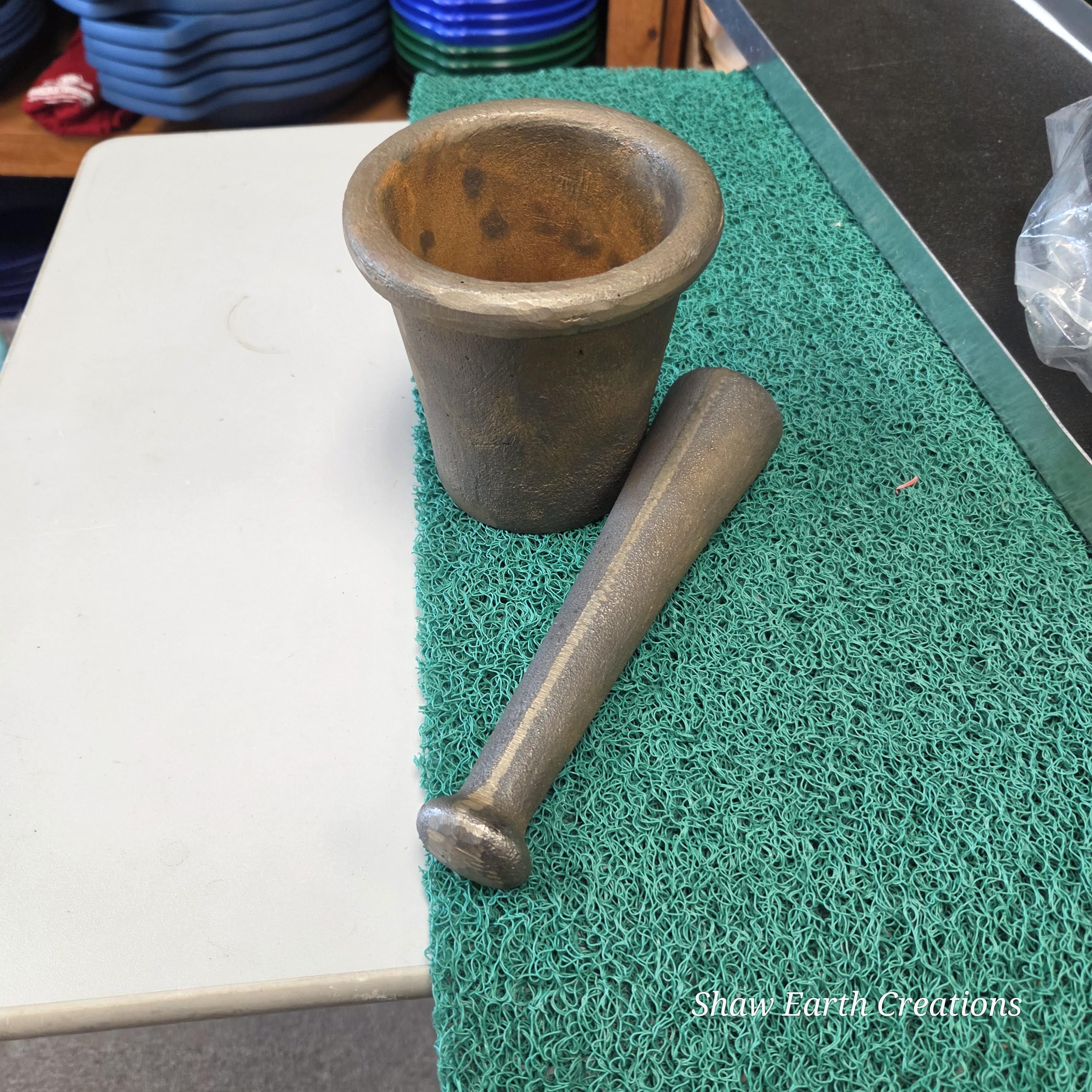 ***REDUCED PRICE, USED***  Heavy-Duty Cast Iron Mortar &amp; Pestle – 1 Pint Capacity (8 lb Total Weight)
