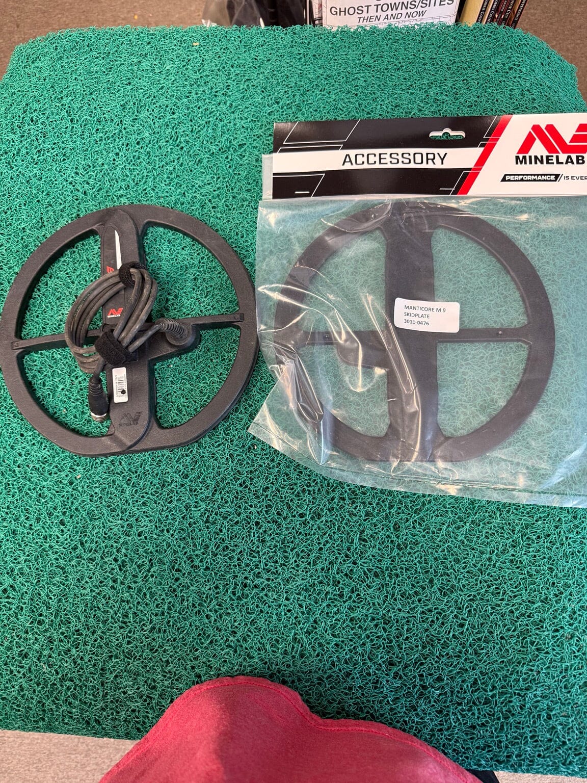 Actual used Minelab M9 coil with new replacement skidplate