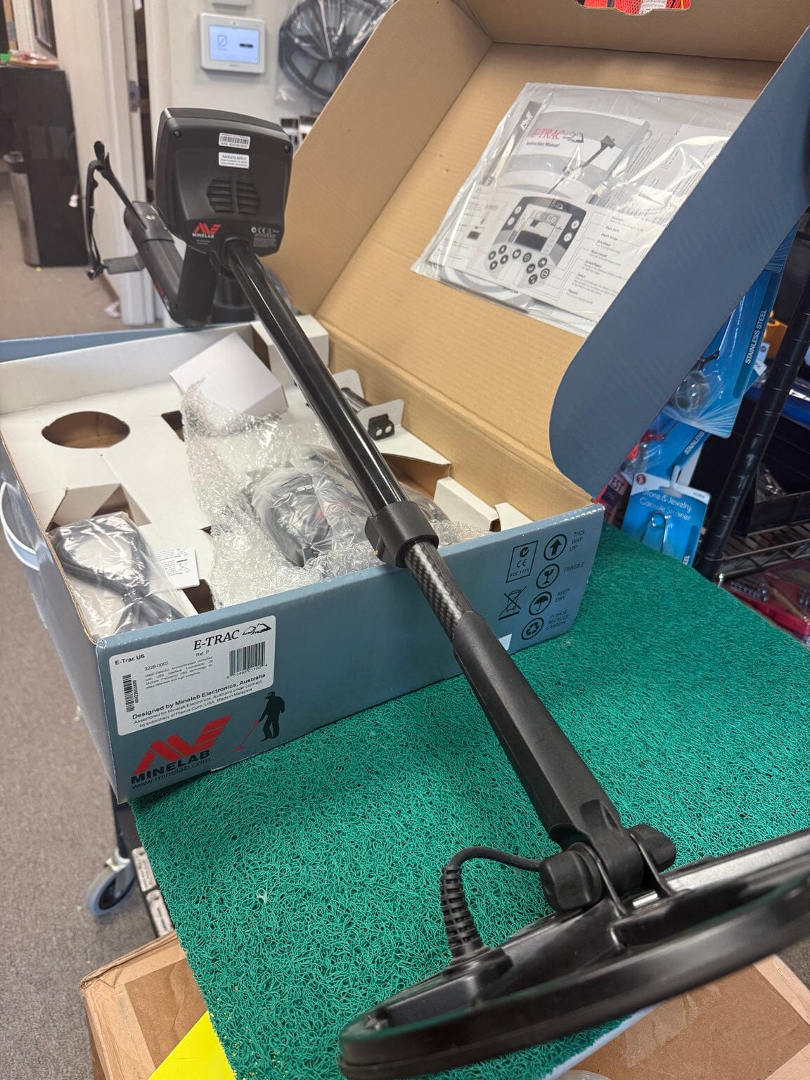 Used Minelab E-TRAC metal detector with original box and documentation