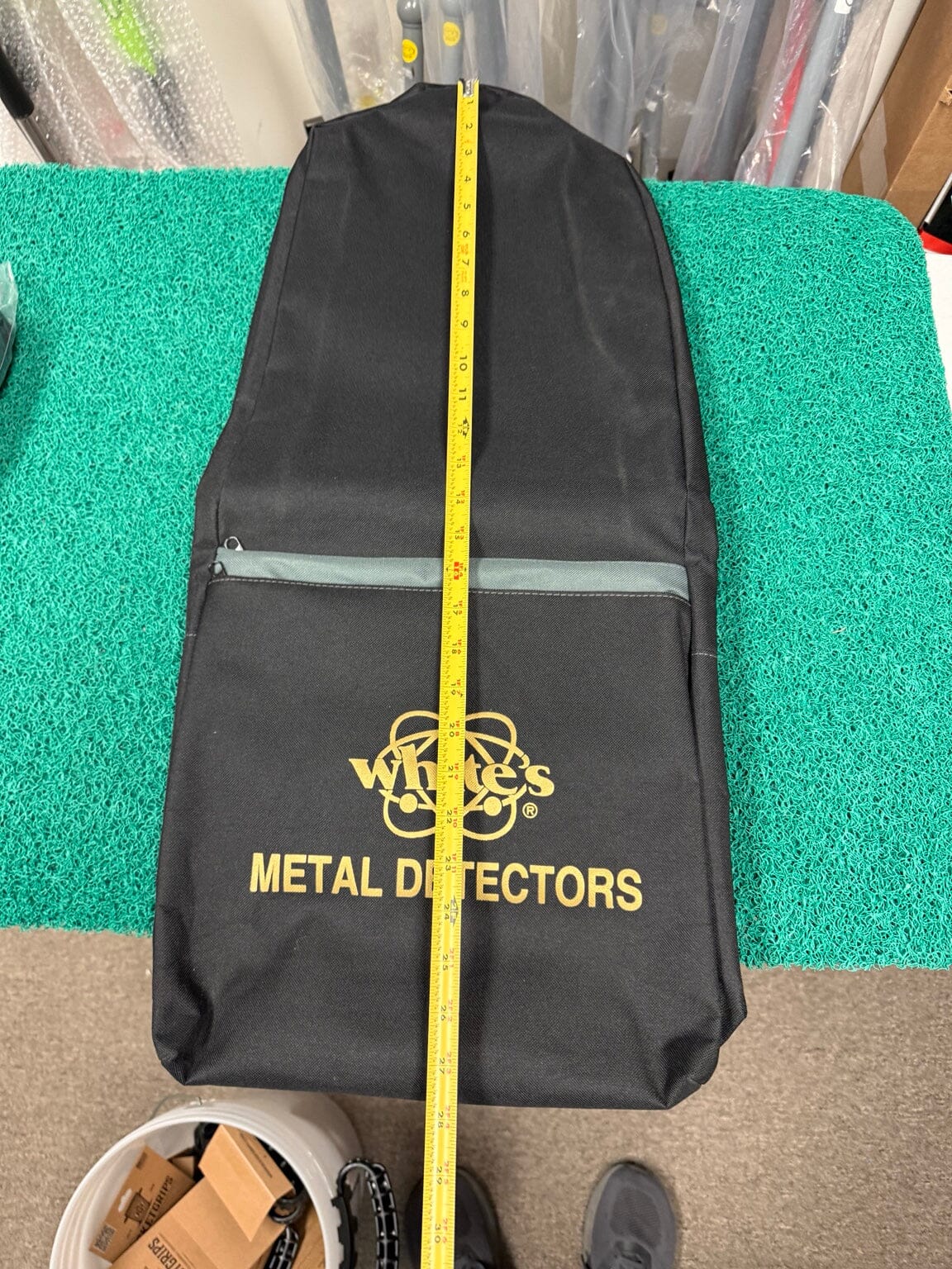 Used White's metal detector carry bag length measurement