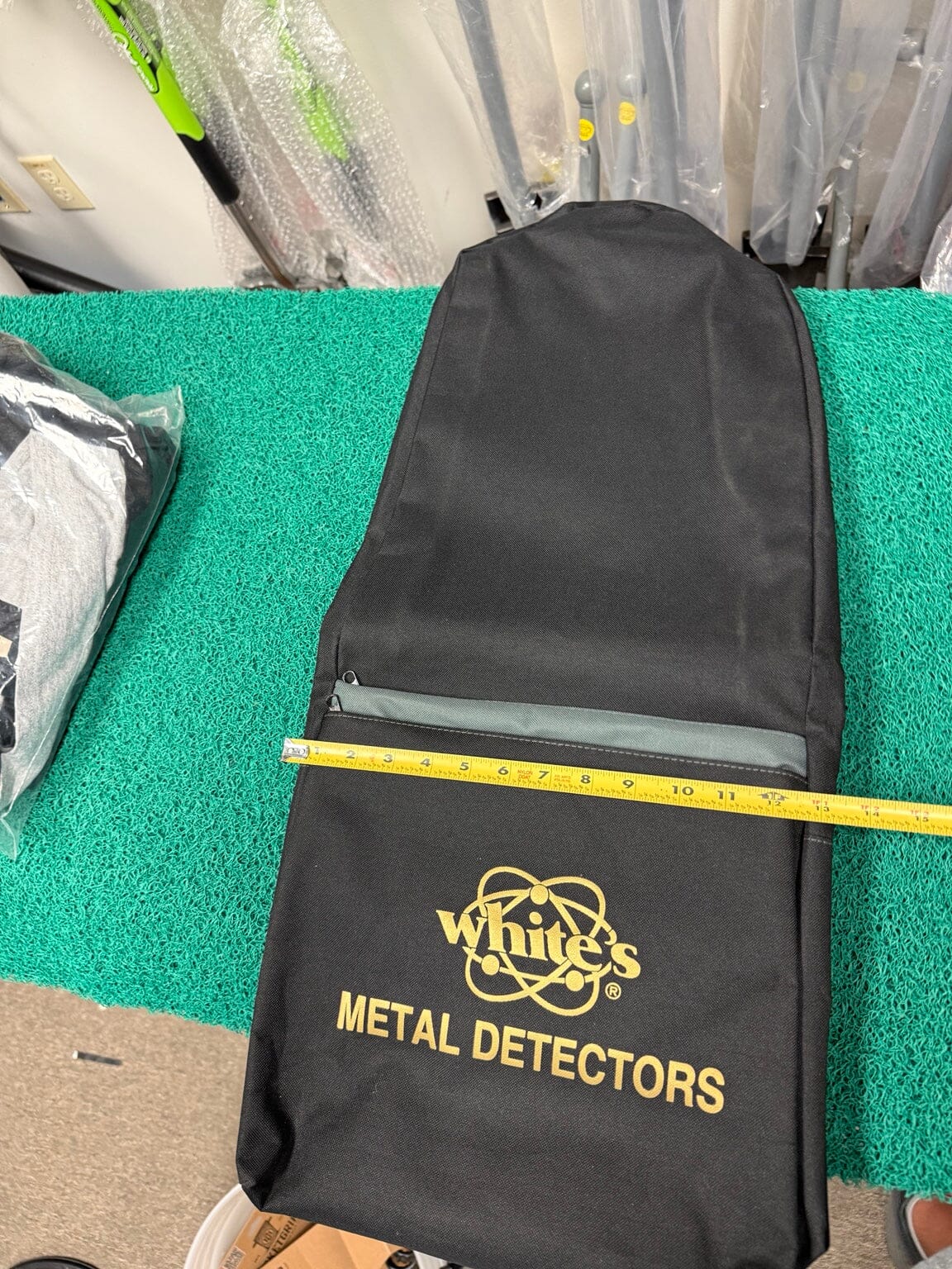 Used White's metal detector carry bag width measurement