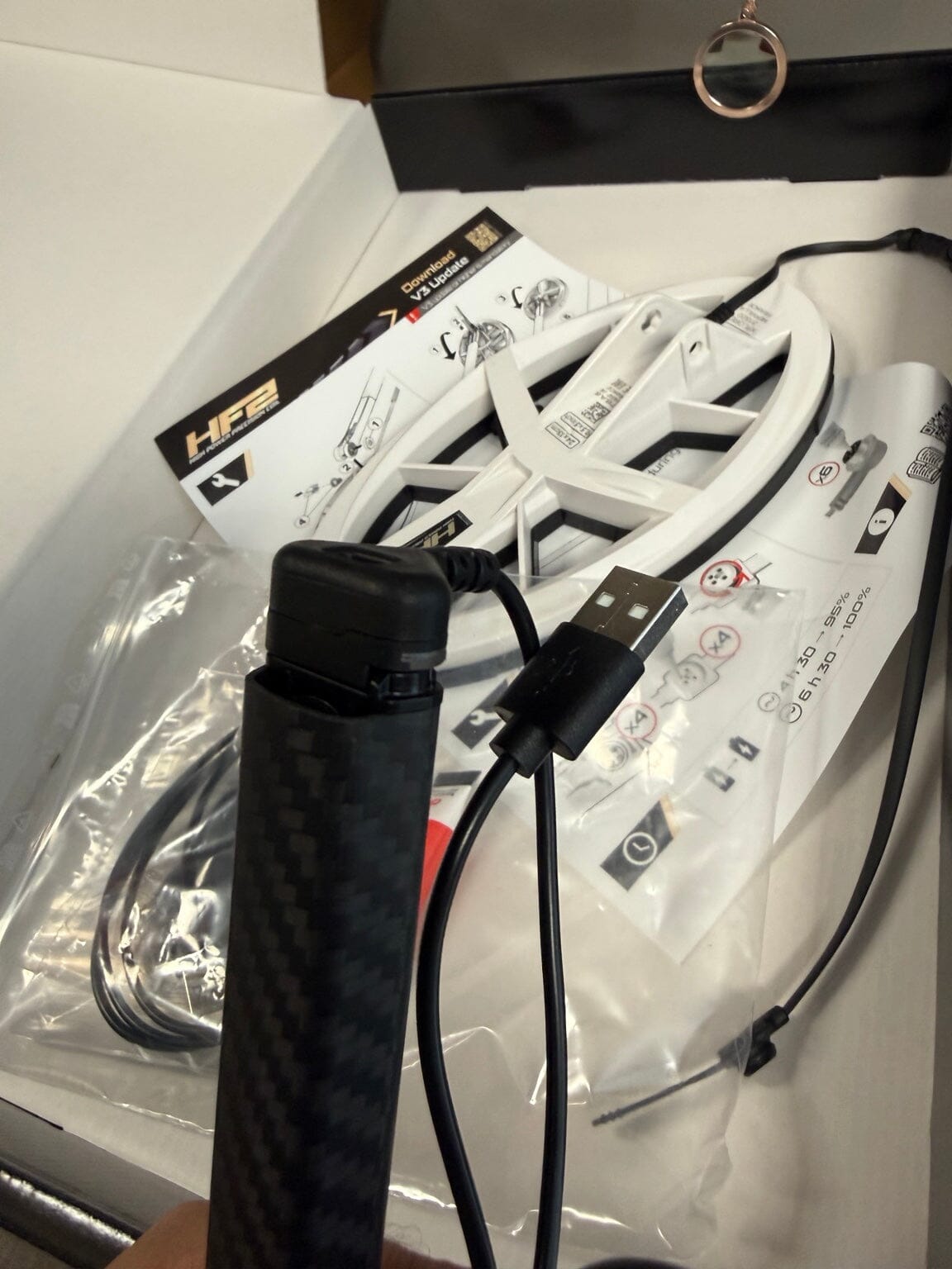 XP Deus 2 high frequency coil charging cable with USB connector