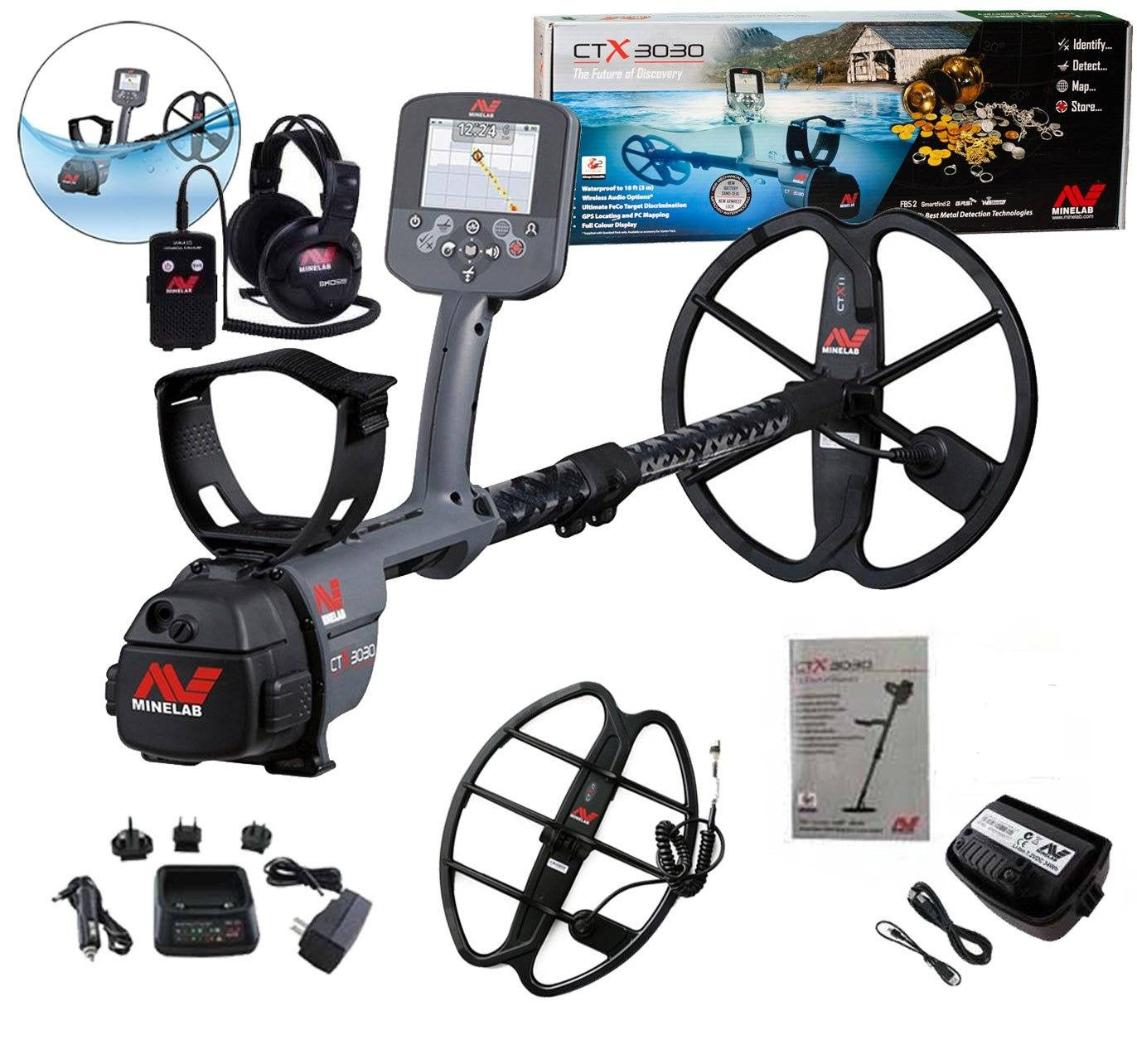 Minelab CTX 3030 Waterproof Metal Detector and 17" DD Smart Coil
