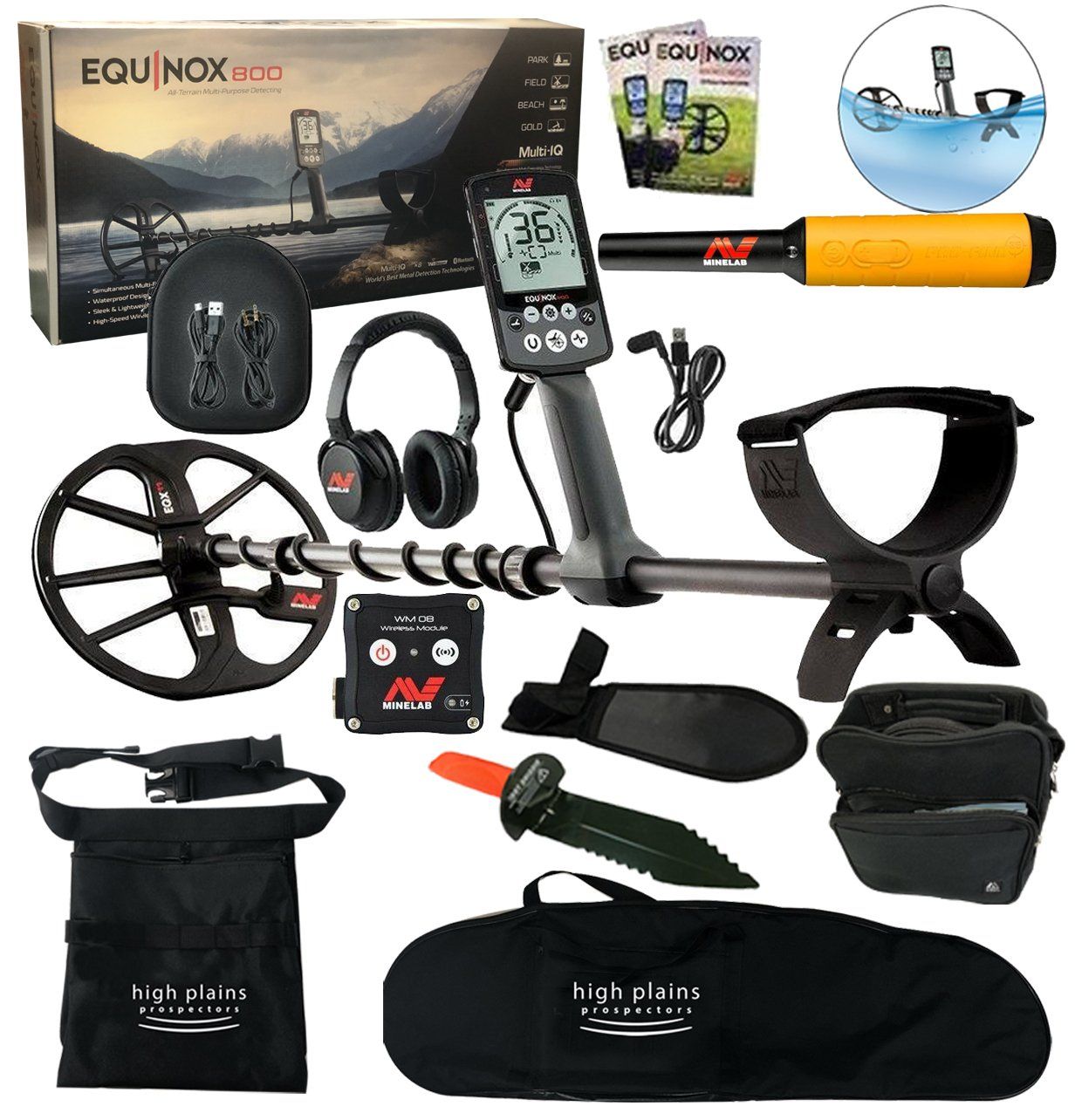 Minelab Equinox 800 Metal Detector Bundle, Pro-Find 35 Pointer, Free Gear