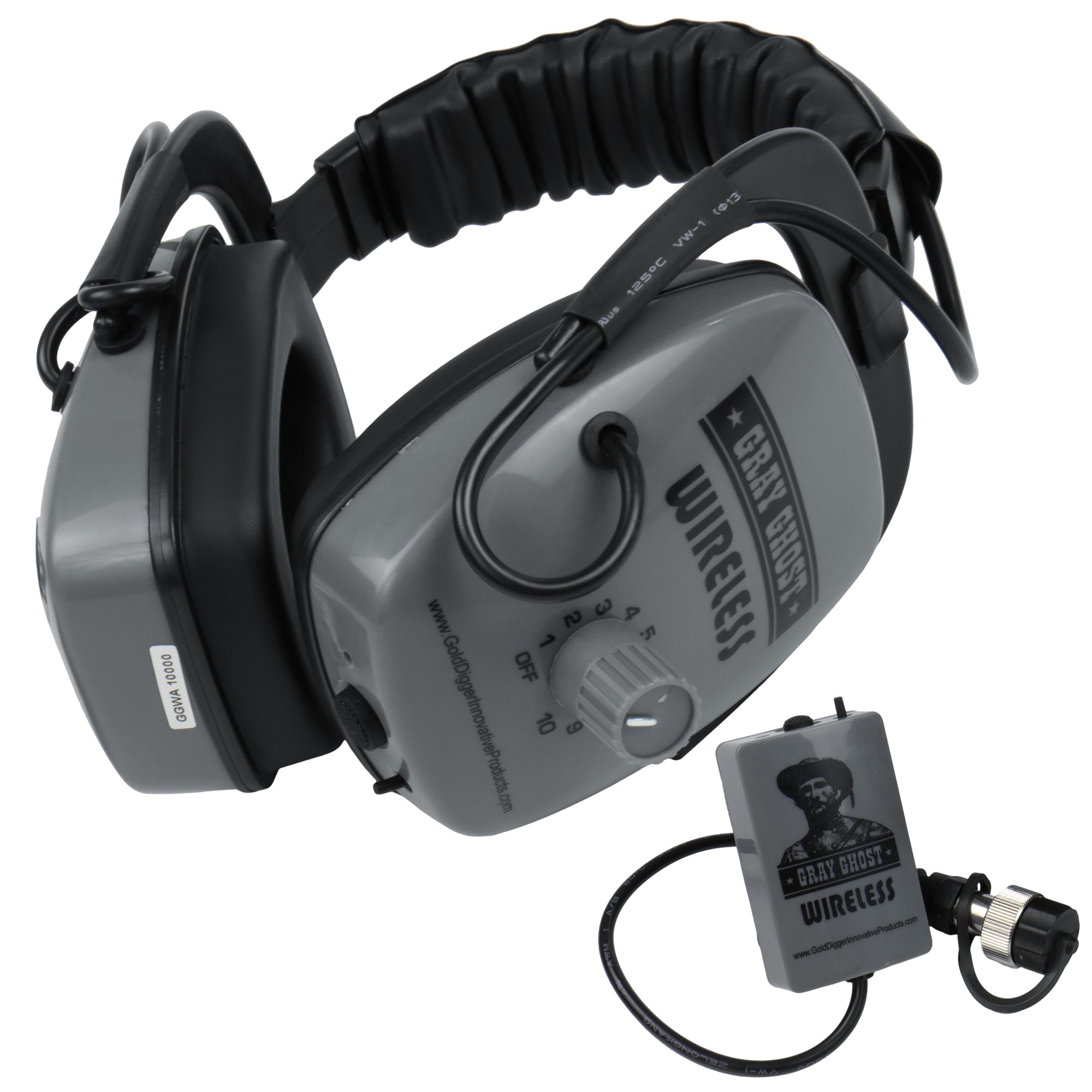Detector Pro Gray Ghost Platinum Series Wireless Headphones for Garrett AT Pro