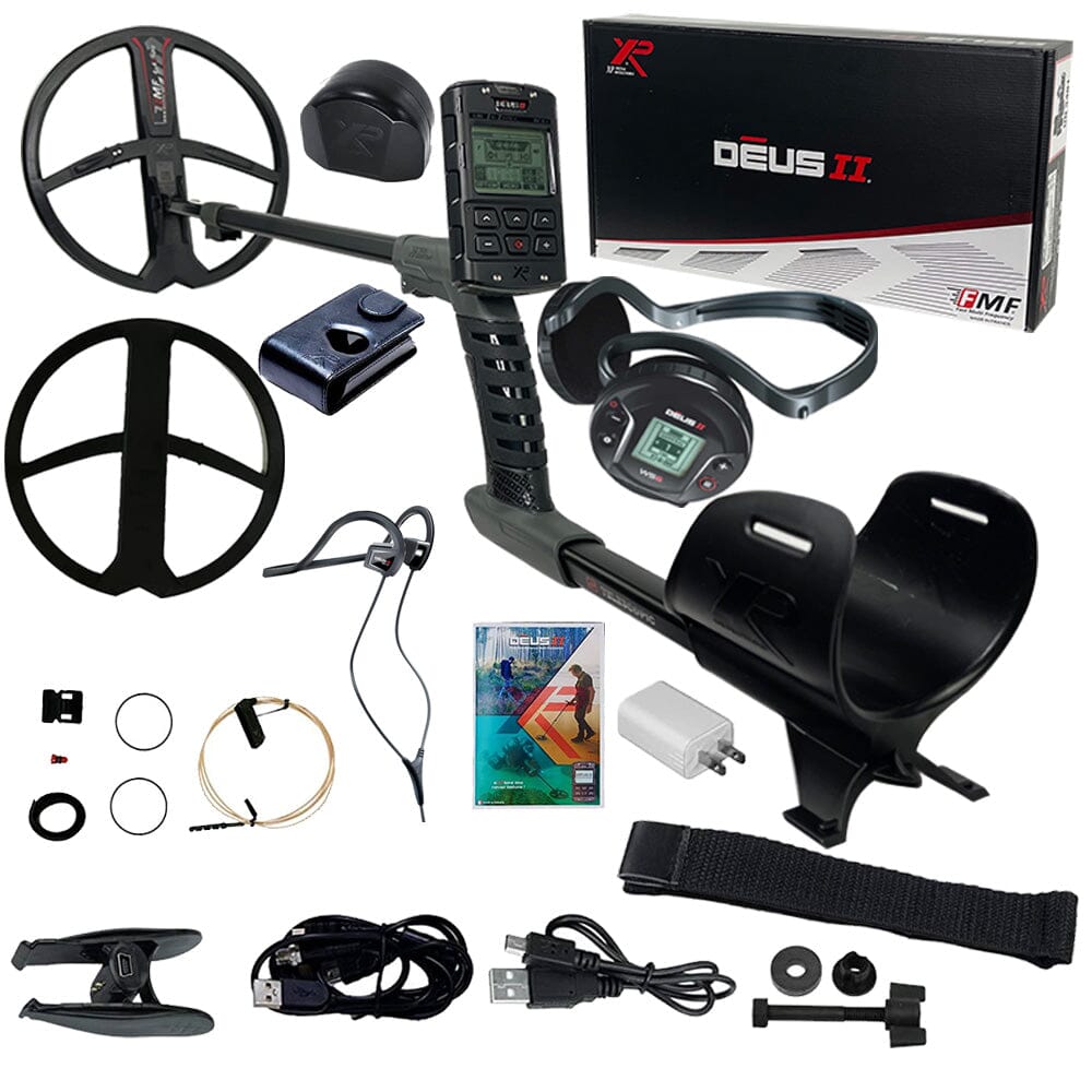 XP DEUS II FMF Metal Detector with 11″ FMF Search Coil, Remote & BH-01 Bone Conduction Headphones