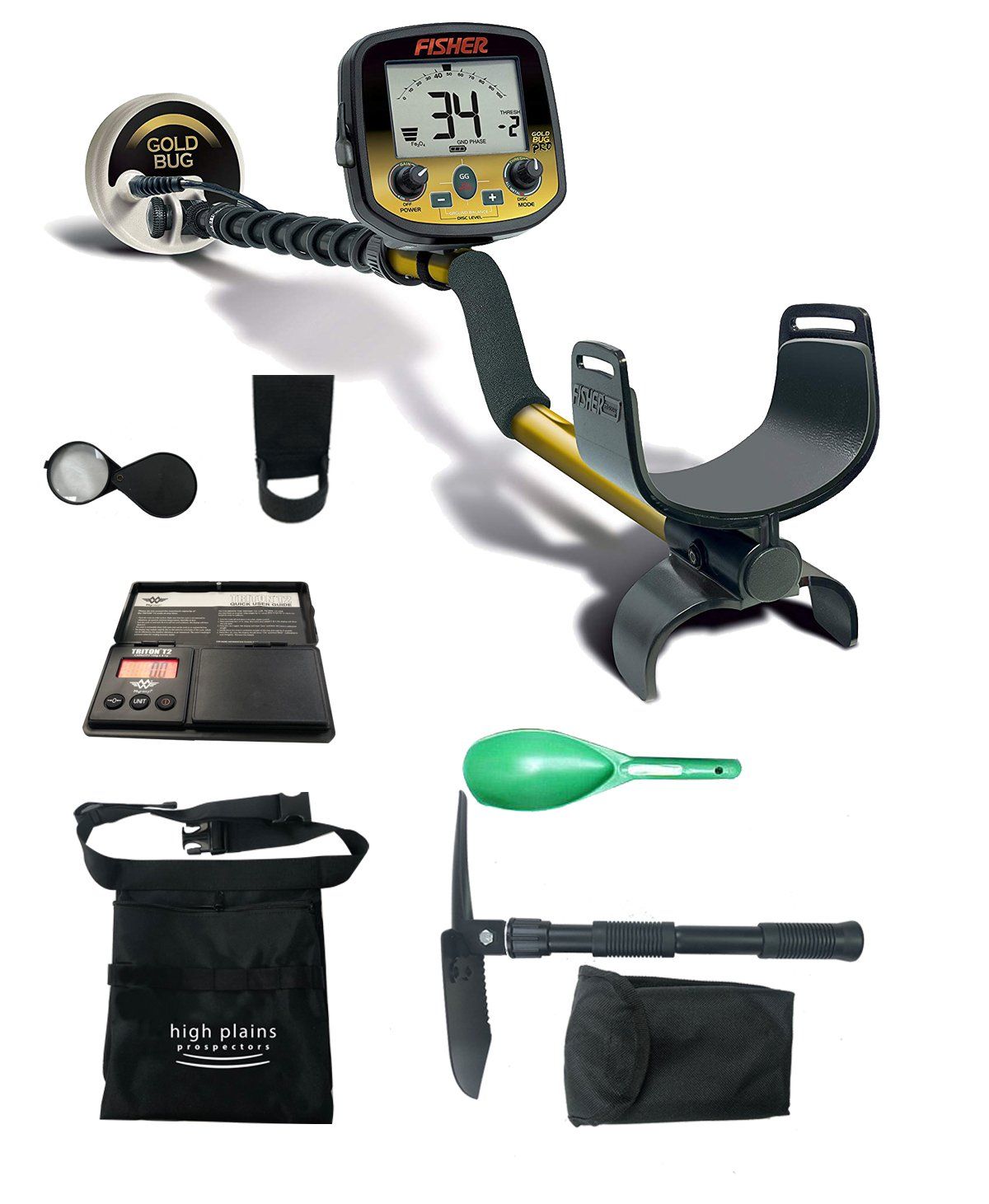 Fisher Gold Bug Pro Metal Detector Bundle with Gear