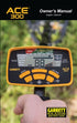 Garrett ACE 300 Metal Detector Instruction Manual Free Digital Download