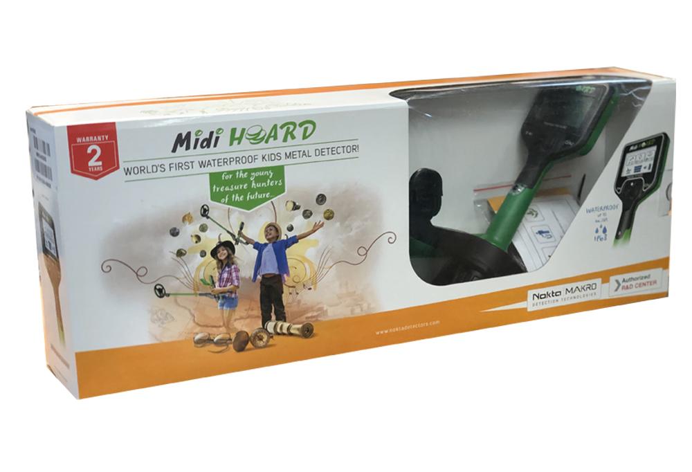 Nokta Makro Midi Hoard metal detector for kids shown in box.