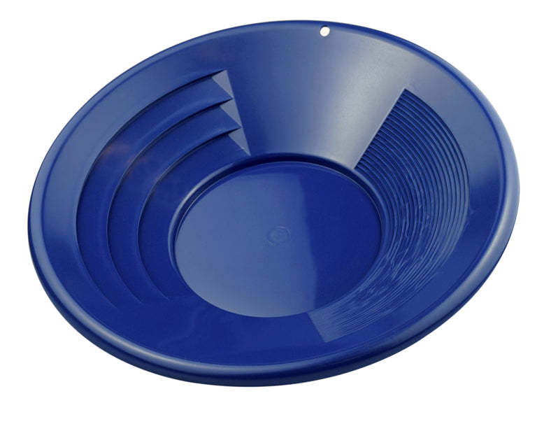 10" Dual Riffle Gold Pan,3" x 1/4" Deep Riffles  Blue