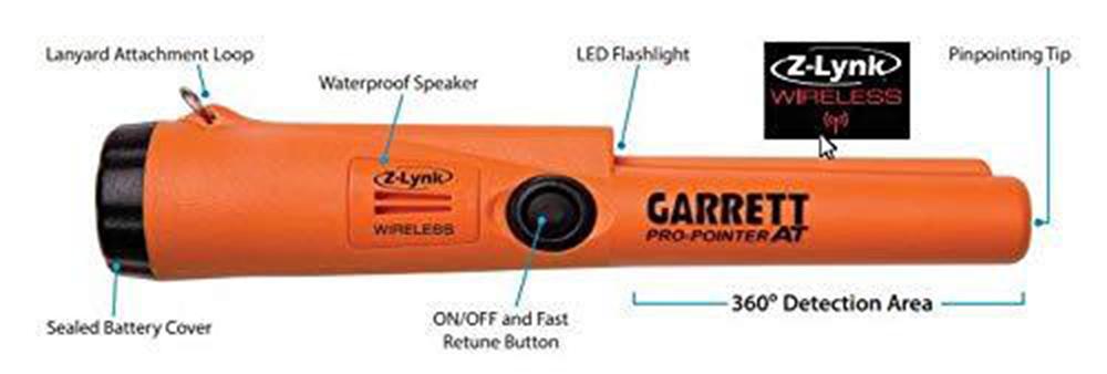 Garrett AT MAX Waterproof Metal Detector, MS-3 Wireless Headphones and Pro-Pointer AT Z-Lynk Pinpointer Bundle Garrett Metal Detectors,Package Deals High Plains Prospectors 