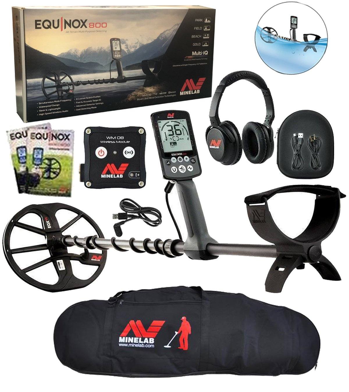 Equinox 800 Metal Detector Bundle with Minelab Carry Bag