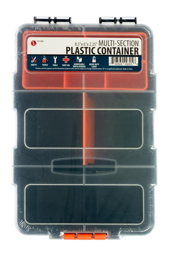 Multi-Section Plastic Storage Box - Size: 8.1/2" x 6" x 2.3/4" (Removable Tray & Divider) Accessories High Plains Prospectors 