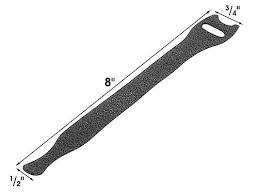 Velcro Brand Metal Detector Coil Cable Ties - 3/4 x 8" Black