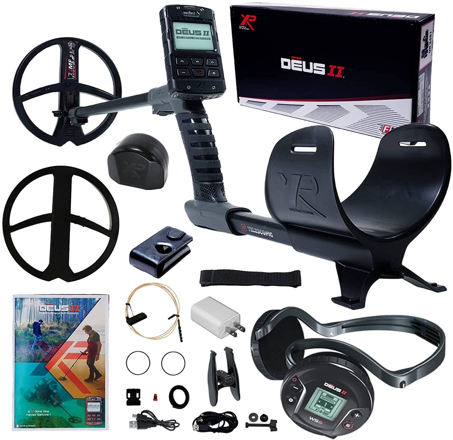 XP DEUS II FMF Metal Detector with 11" FMF Search Coil, WS6 Headphones, Remote & MI-6 Pinpointer