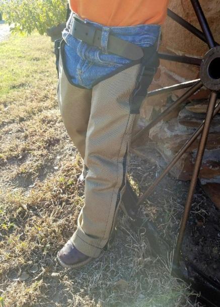 Youth Snake Chapz Full Protection by Crackshot, Khaki Tan Color Snake Guards Crackshot 